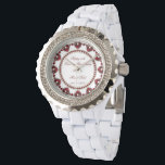 40th Wedding Anniversary Watch<br><div class="desc">A Digitalbcon Images Design featuring a ruby red and white colour theme with a variety of custom images, shapes, patterns, styles and fonts in this one-of-a-kind "Ruby Wedding Anniversary" Watch. This attractive and elegant design comes complete with customisable text lettering and white dot circle frame to signify the hours and...</div>