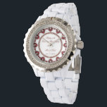 40th Wedding Anniversary Watch<br><div class="desc">A Digitalbcon Images Design featuring a ruby red and white colour theme with a variety of custom images, shapes, patterns, styles and fonts in this one-of-a-kind "Ruby Wedding Anniversary" Watch. This attractive and elegant design comes complete with customisable text lettering and white dot circle frame to signify the hours and...</div>