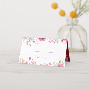 40th Wedding Anniversary Watercolour Roses Place Card