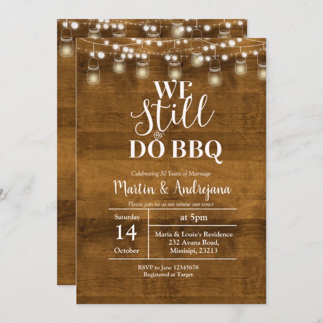 40th Wedding Anniversary We Still do BBQ invite (Front/Back)