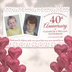 40th Wedding Ruby Anniversary Child Photos Welcome Banner