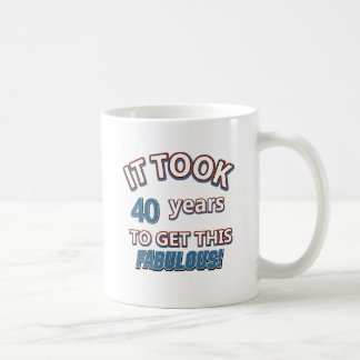 40th year birthday designs coffee mug