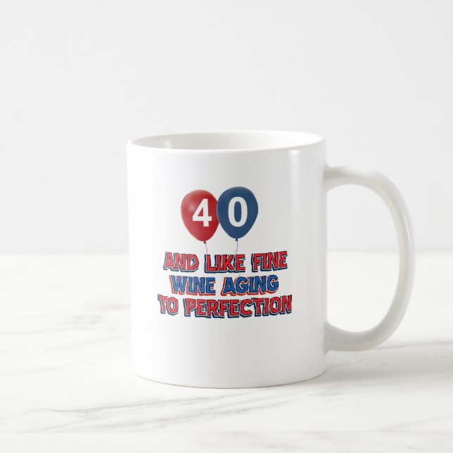 40th year old birthday designs coffee mug (Right)