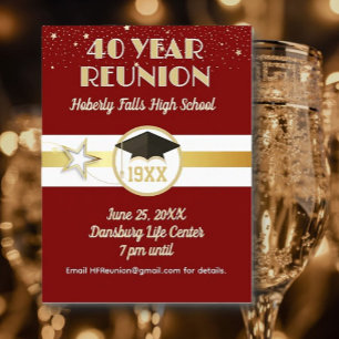 40Years! Class Reunion Invite Postcard