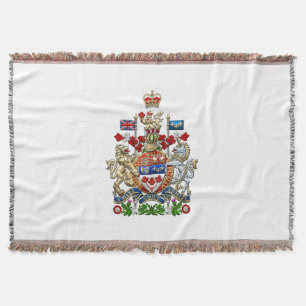 [410] Canada Coat of Arms [3D] Throw Blanket