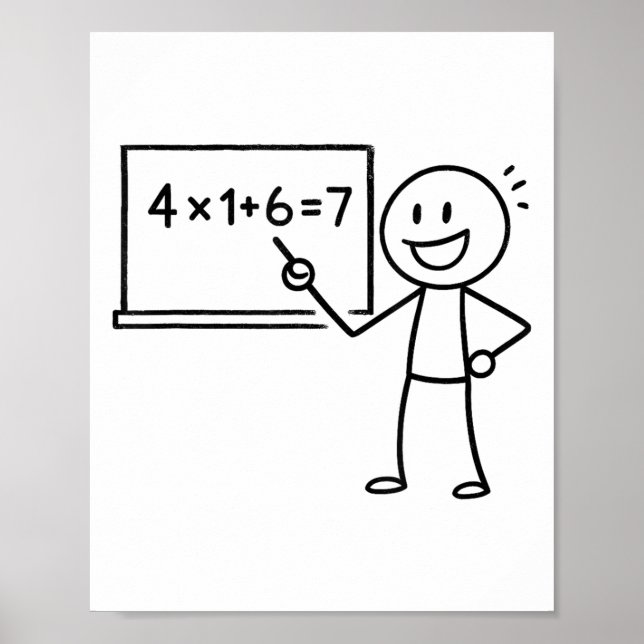 41 67 Meme Forty One Six Seven Funny Math Teacher  Poster (Front)