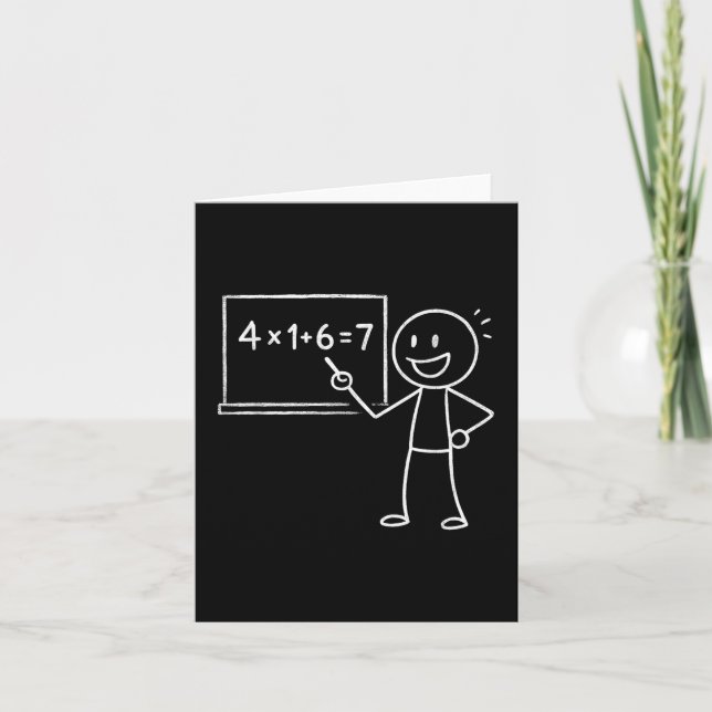 41 67 Meme Four One Six Seven Funny Math Teacher G Card (Front)