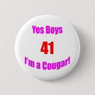 41 Cougar Birthday 6 Cm Round Badge