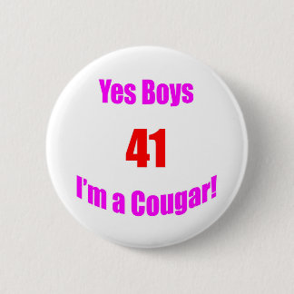41 Cougar Birthday 6 Cm Round Badge
