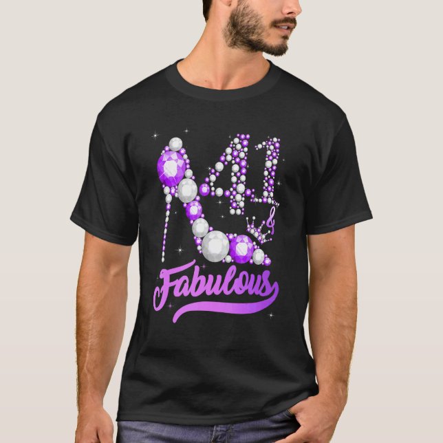 41 & Fabulous 41 Years Old 41th Birthday Diamond C T-Shirt (Front)