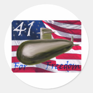 41 for Freedom Classic Round Sticker