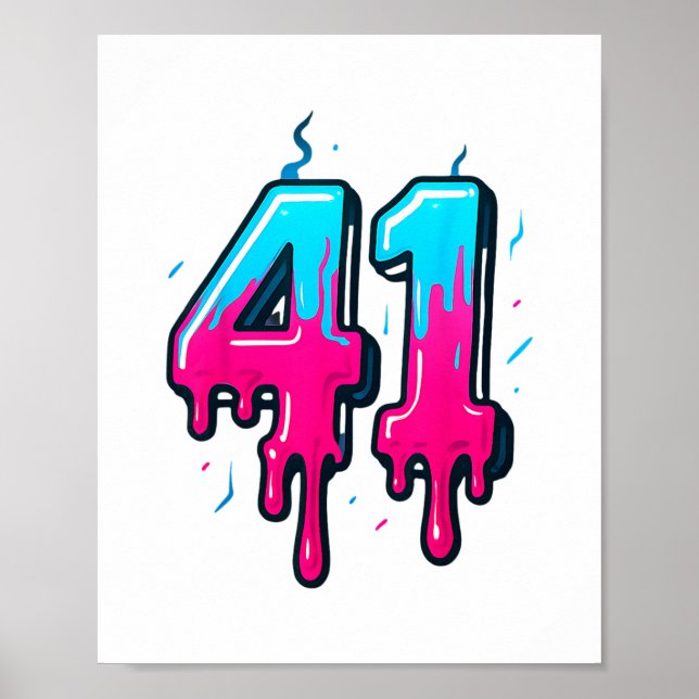 41 Ice Cream Drip Meme Forty One Four Gen Alpha Sl Poster (Front)