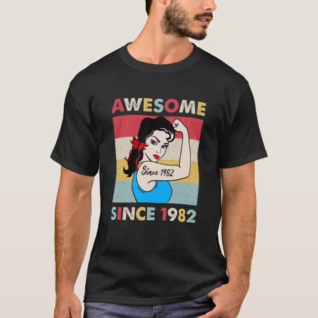 41 Year Old Awesome Since 1982  41st Birthday T-Shirt (Front)