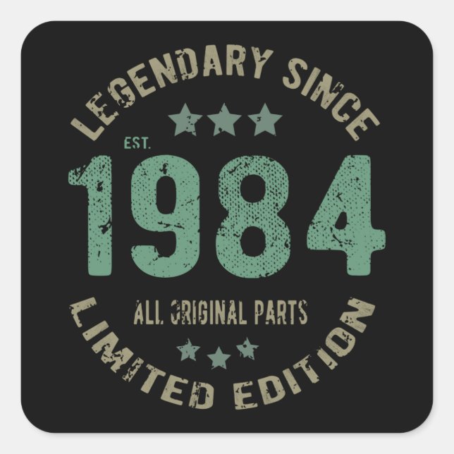 41 Year Old Bday 1984 Legend 41st Birthday Gift Square Sticker (Front)
