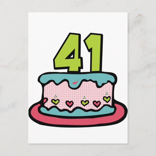 41 Year Old Birthday Cake Postcard (Front)