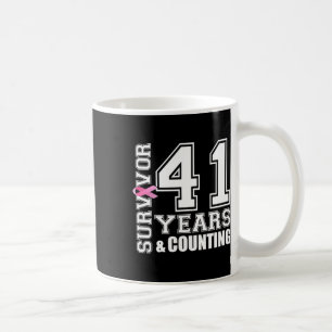 41 Years Breast Cancer Survivor Pink Ribbon Gifts Coffee Mug
