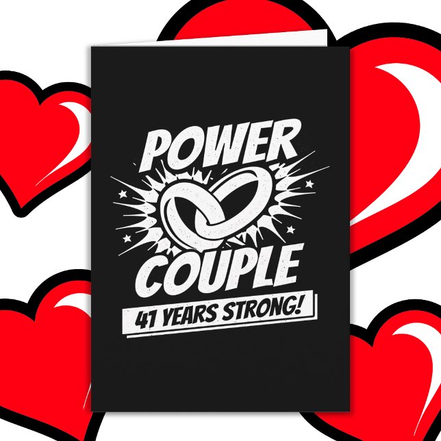 41 Years Comic Super Power Couple 41st Anniversary Card (Creator Uploaded)