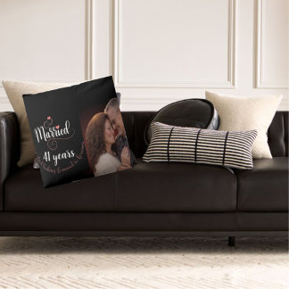 41 Years Married Anniversary  RomanticCouple Gift  Cushion