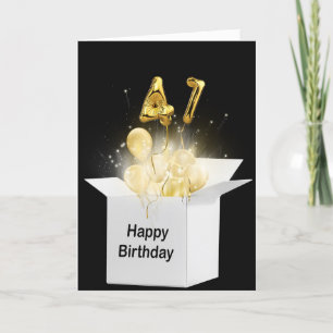 41st Birthday Balloons In White Box   Card