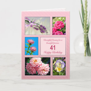 41st birthday, beautiful flowers card