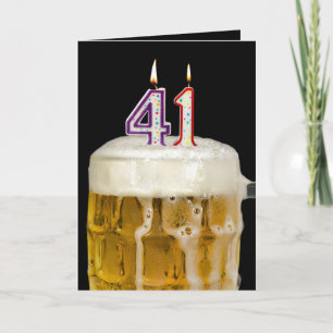 41st Birthday Beer on black Card
