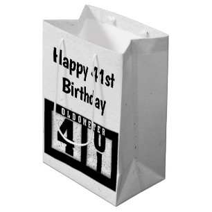41st Birthday Black Odometer Medium Gift Bag