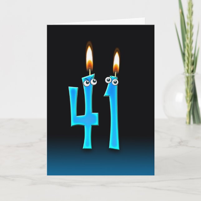 41st Birthday Candles Card (Front)