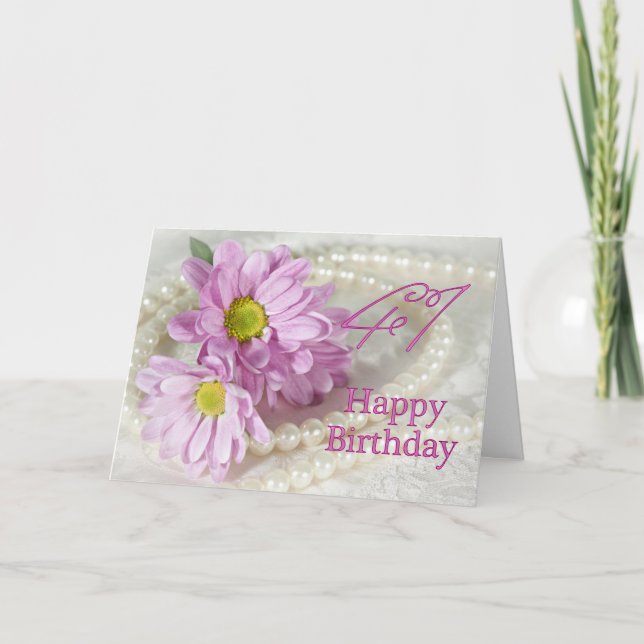 41st Birthday card with daisies (Front)