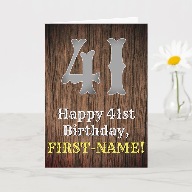 41st Birthday: Country Western Inspired Look, Name Card (Small Plant)
