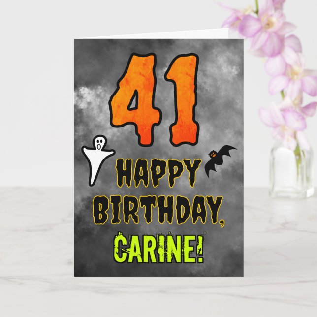 41st Birthday: Eerie Halloween Theme + Custom Name Card (Orchid)