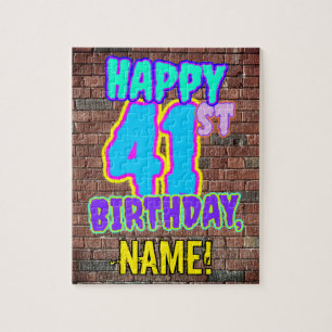 41st Birthday ~ Fun, Urban Graffiti Inspired Look Jigsaw Puzzle