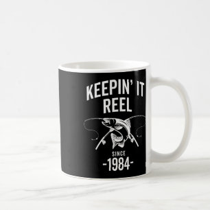 41st Birthday Keepin It Reel Since 1984 Fishing Fi Coffee Mug