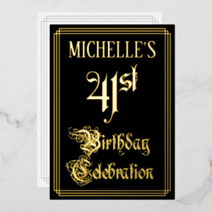 41st Birthday Party — Fancy Script & Custom Name