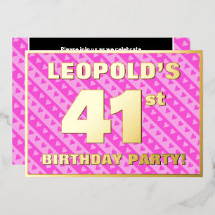 41st Birthday Party — Fun Pink Hearts and Stripes