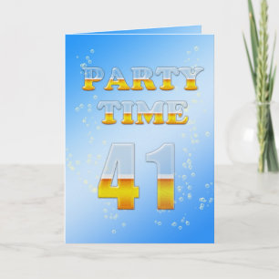 41st birthday party invitation with lots of beer
