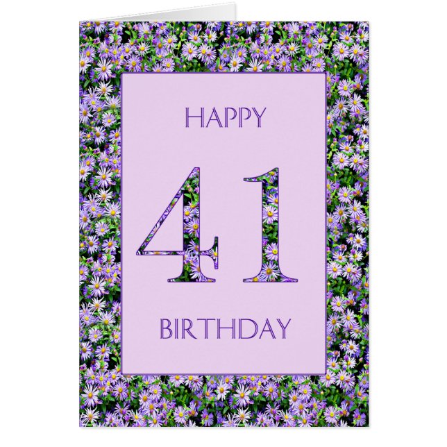41st Birthday Purple Daisies (Front)