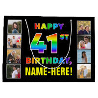 41st Birthday: Rainbow Text, Custom Photos & Name