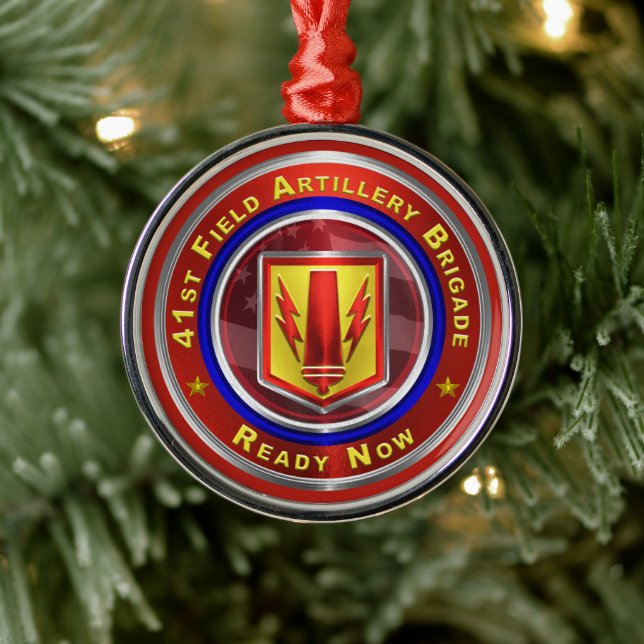 41st Field Artillery Brigade Christmas  Metal Ornament (Tree)