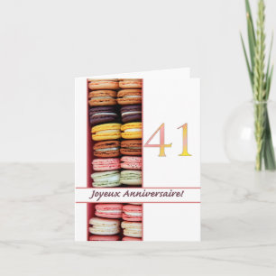 41st French Birthday Macaron-Joyeux Anniversaire! Card