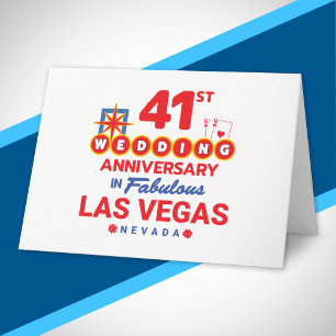 41st Wedding Anniversary Couples Las Vegas Trip Card