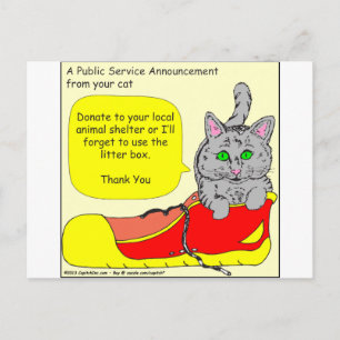 420 donate to animal shelter Cartoon Postcard