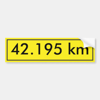 42.195 Bumper Sticker | Yellow Street Sign Style