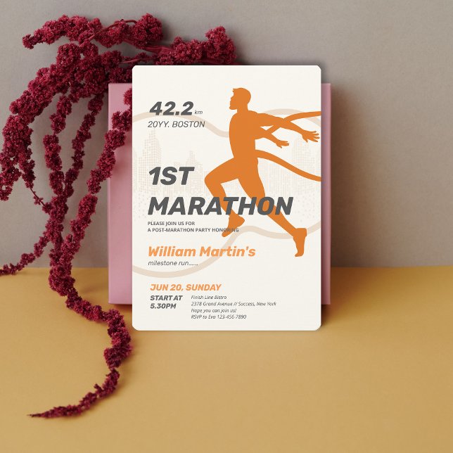 42.2km 1ST Marathon-Post Marathon Party Invitation (42.2km 1ST Marathon-Post Marathon Party Invitation)