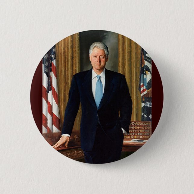 42 Bill Clinton 6 Cm Round Badge (Front)