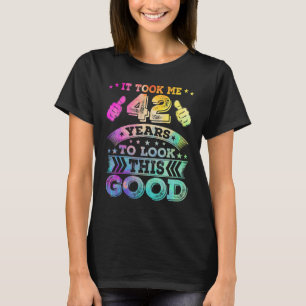 42 forty two Years Old Happy 42nd Birthday  Print T-Shirt