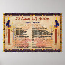 42 Laws Of Maat - Negative Confessions Poster