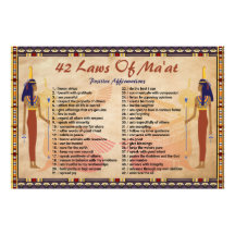 42 Laws Of Maat - Positive Affirmations Poster
