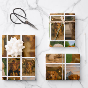 42 Photo Collage Personalised Template Wrapping Paper Sheet