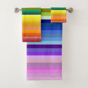 42 Stripes Rainbow Spectrum Bath Towel Set