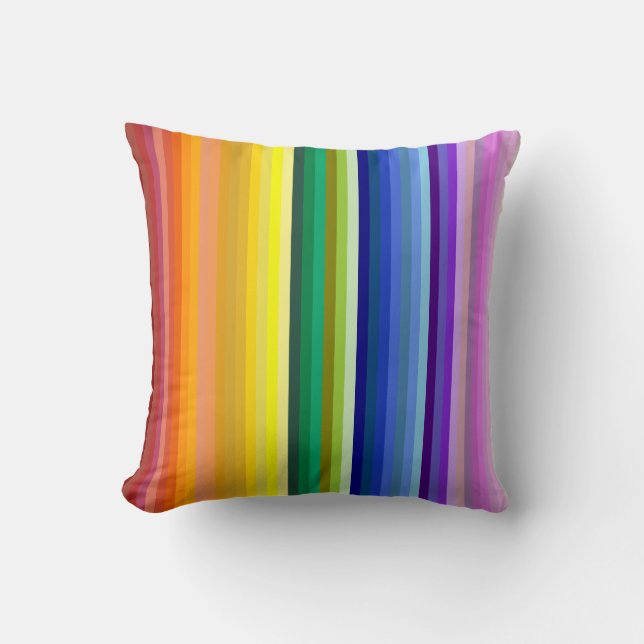 42 Stripes Rainbow Spectrum Cushion (Front)